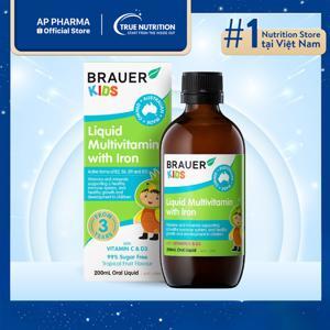 Vitamin tổng hợp Brauer Kids Liquid Multivitamin with Iron