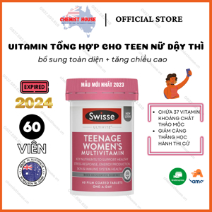 Vitamin tổng hợp cho nữ vị thành niên Swisse Teenage Ultivite Women’s Multivitamin 60 viên