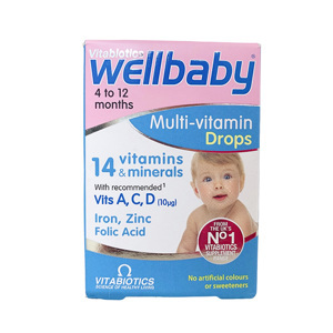 Vitamin tổng hợp dạng giọt cho bé từ 4-12 tháng Wellbaby Drops