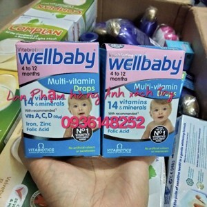 Vitamin tổng hợp dạng giọt cho bé từ 4-12 tháng Wellbaby Drops