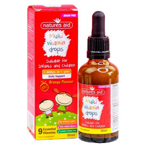 Vitamin tổng hợp dạng siro cho bé biếng ăn Natures Aid Mini Drops Multivitamin - 50ml