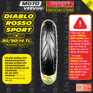 Vỏ Pirelli 80/90-14 Diablo Scooter