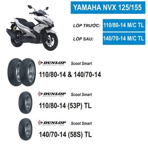 Vỏ xe Dunlop 140/70-14 Scoot Smart