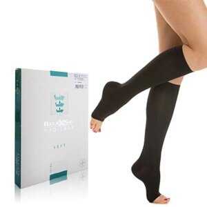 Vớ y khoa điều trị suy tĩnh mạch, dạng gối, hở ngón Class II - Microfiber Soft -Art.M2150A