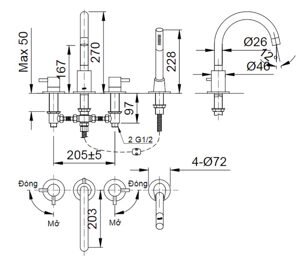 Vòi bồn tắm Inax BFV-7000B