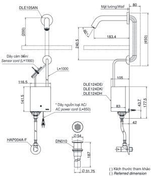 Vòi cảm ứng gắn tường TOTO DLE105AN/DLE124DH/DN010