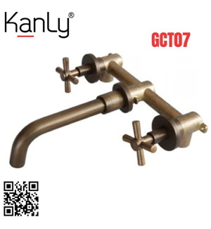 Vòi chậu 3 lỗ âm tường Kanly GCT07 nóng lạnh