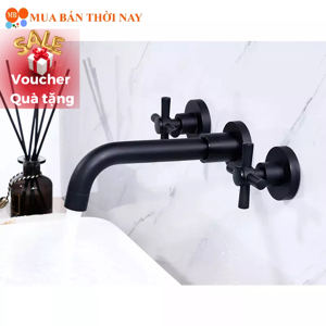 Vòi chậu 3 lỗ gắn tường Kanly GCT07B nóng lạnh