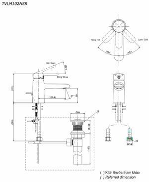 Vòi chậu gật gù nóng lạnh Toto TVLM102NSR