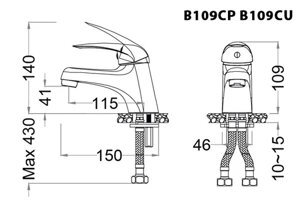 Vòi chậu lavabo Caesar  B109CP ( B109CU )