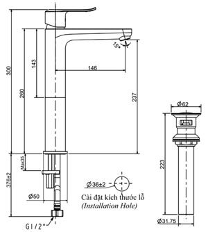 Vòi chậu lavabo Inax LFV-2012SH