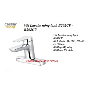 Vòi chậu lavabo nóng lạnh Caesar B202CP-CU