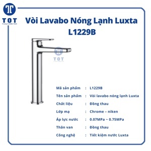 Vòi chậu lavabo nóng lạnh Luxta L1229B