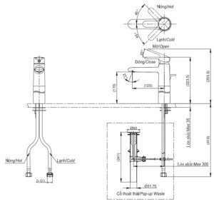 Vòi chậu lavabo nóng lạnh Toto TVLM111NS