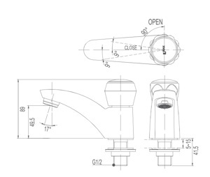 Vòi chậu lavabo nước lạnh Inax LFV-12AP