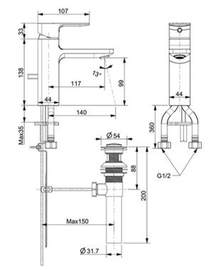 Vòi chậu nóng lạnh American Standard WF-1301