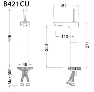 Vòi chậu nóng lạnh Caesar B421CU