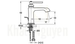 Vòi chậu nóng lạnh lavabo Flova FH 9809-D100