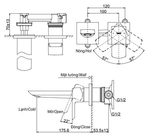 Vòi chậu nóng lạnh Toto TLG02310B