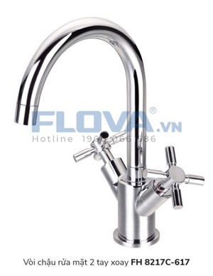 Vòi chậu rửa mặt 2 tay cầm Flova FH 8217C-617