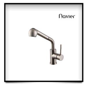 Vòi chén nóng lạnh thân tròn uốn lơi đầu to inox304 Navier NV-204