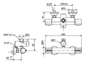 Vòi điều chỉnh nhiệt độ American WF-4948