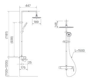 Vòi hoa sen tắm nóng lạnh INAX BFV-635S