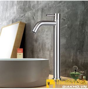 Vòi lavabo lạnh thân tròn Inox 304 Navier NV-724 (30cm)