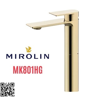 Vòi lavabo nóng lạnh 1 lỗ thân cao Hàn Quốc Mirolin MK801HG