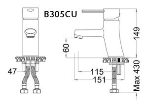 Vòi lavabo nóng lạnh caesar B305CU