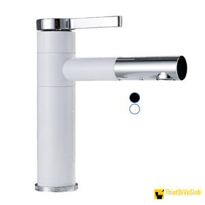 Vòi lavabo nóng lạnh điếu tròn inox304 Navier NV-704 (30cm)