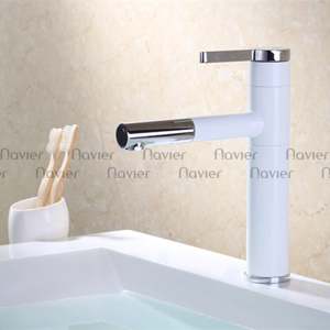 Vòi lavabo nóng lạnh điếu tròn inox304 Navier NV-704 (30cm)