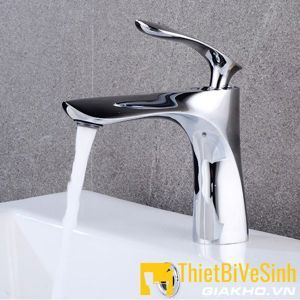 Vòi lavabo nóng lạnh đồng thau xi mạ crome Navier NV-717