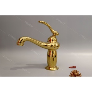 Vòi lavabo nóng lạnh mạ vàng Everest MV22