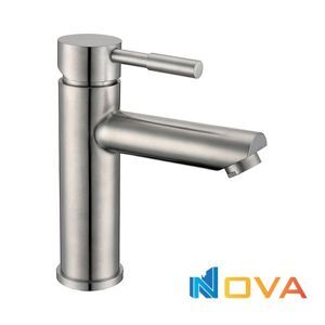 Vòi lavabo nóng lạnh sơn tĩnh điện trắng Navier NV-720 (20cm)