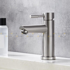 Vòi lavabo nóng lạnh sơn tĩnh điện trắng Navier NV-720 (20cm)