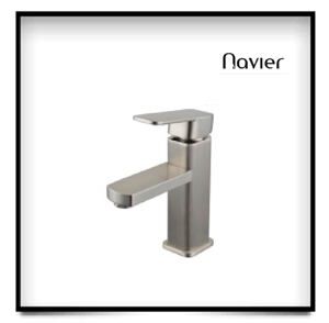 Vòi lavabo nóng lạnh vuông bo cạnh inox304 Navier NV-703