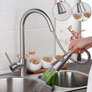 Vòi rửa bát Bancoot nóng lạnh rút dây BCR 04