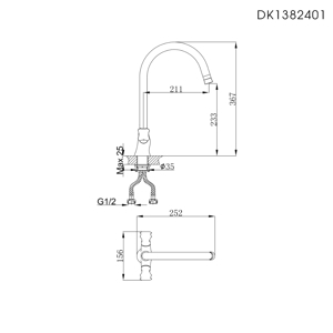 Vòi rửa bát nóng lạnh DK1382401