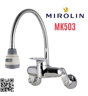 Vòi rửa bát nóng lạnh gắn tường Hàn Quốc Mirolin MK-503