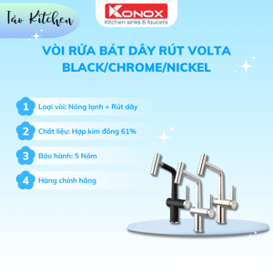 Vòi rửa bát nóng lạnh Konox Volta Nickel