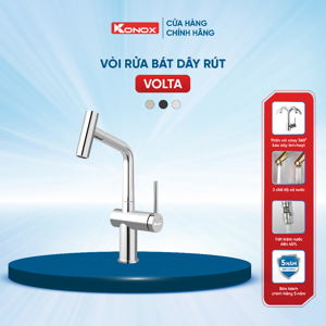Vòi rửa bát nóng lạnh Konox Volta Nickel