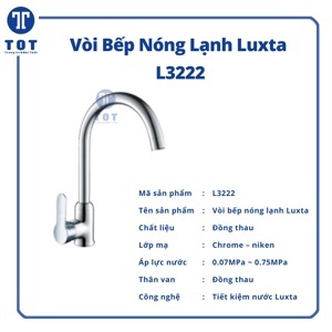 Vòi rửa chén nóng lạnh Luxta L3222