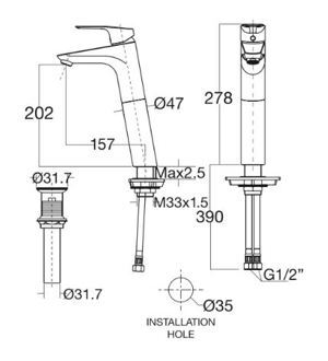 Vòi rửa mặt nóng lạnh American Standard WF-0303