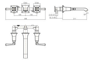 Vòi rửa mặt nóng lạnh gắn tường American Standard WF-1604