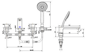 Vòi sen gắn bồn tắm American Standard WF-1300