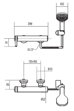 Vòi sen tắm nóng lạnh American Standard WF-6812