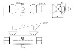 Vòi tắm sen gắn tường American WF-0715