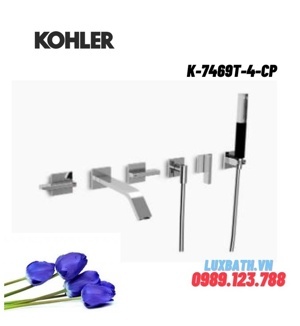 Vòi xả bồn tắm gắn tường Kohler Loure K-7469T-4-CP