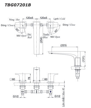 Vòi xả bồn tắm Toto TBG07201B